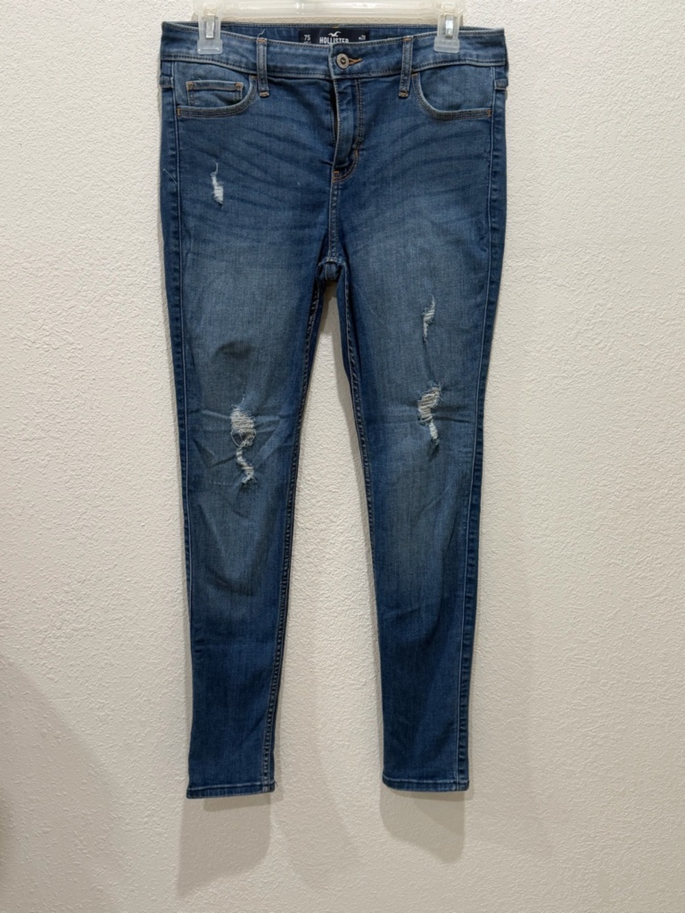 Hollister Medium Blue Distressed Women's Skinny Jeans